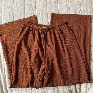 H&M loose flowy textured wide leg pants